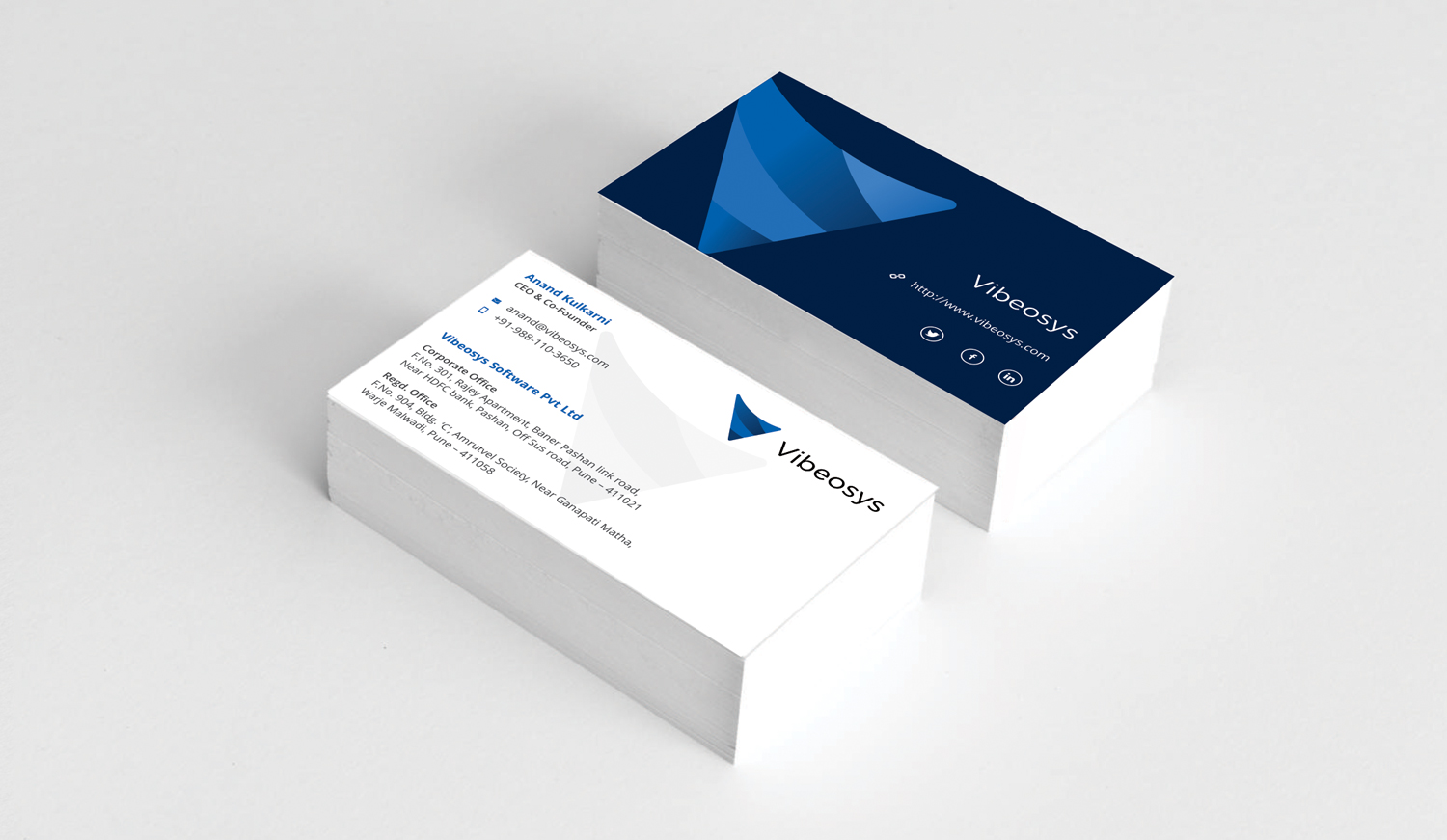 Vibeosys softwares business card